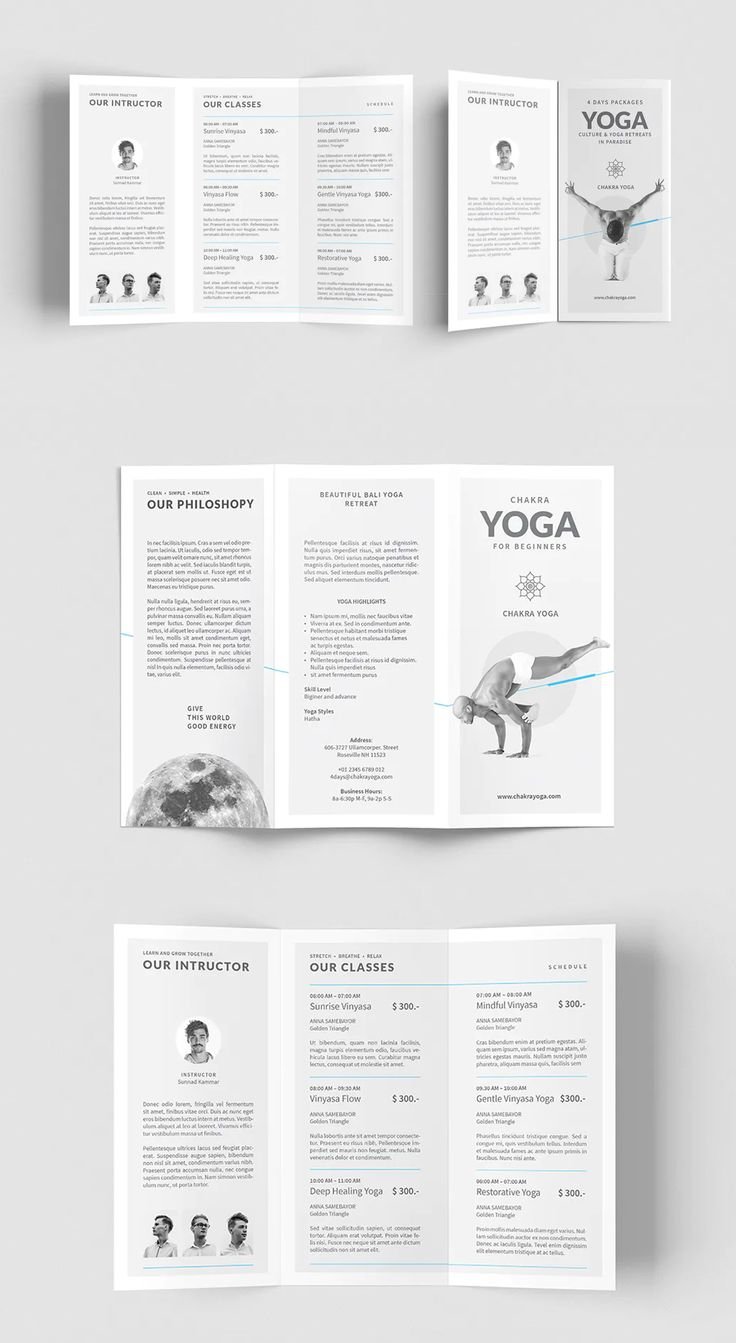 Yoga Classes Brochure Template InDesign INDD