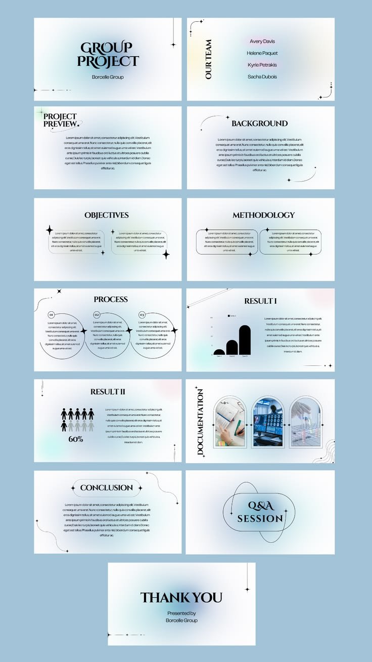 Gradient Group Project Blue Grey Minimalist Pres...